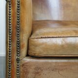 Set of 2 Sheepskin Leather Club Chairs by Nico van Oorschot