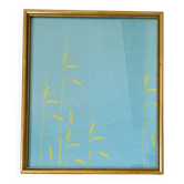 Sérigraphie années 80, cadre vitré bois doré