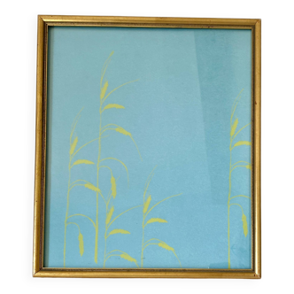 80s screen printing, gilded wood glass frame