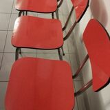 Set of 4 red formica chairs