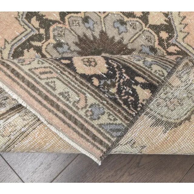 1970s Turkish Oushak Wool Runner Rug 92x373