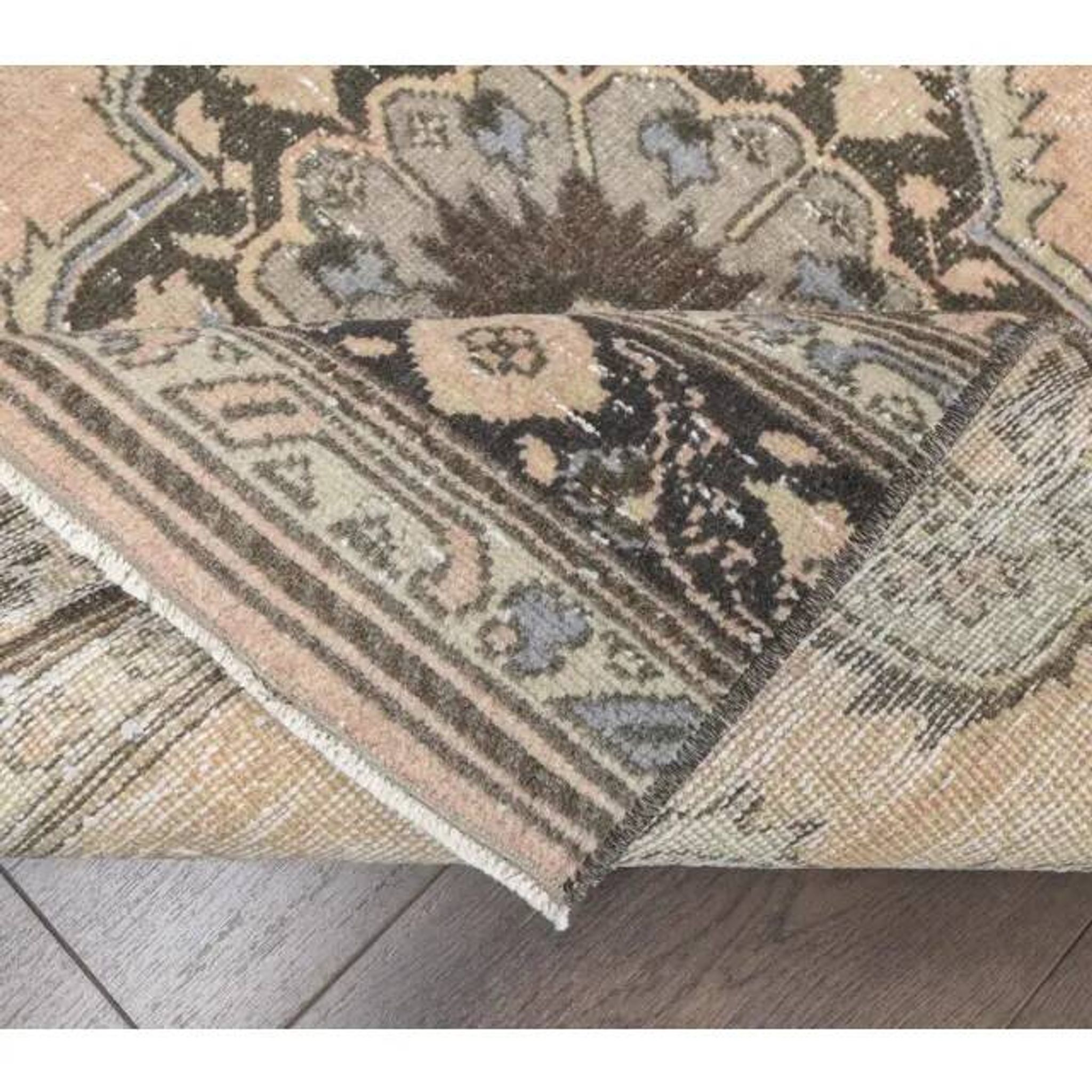 1970s Turkish Oushak Wool Runner Rug 92x373