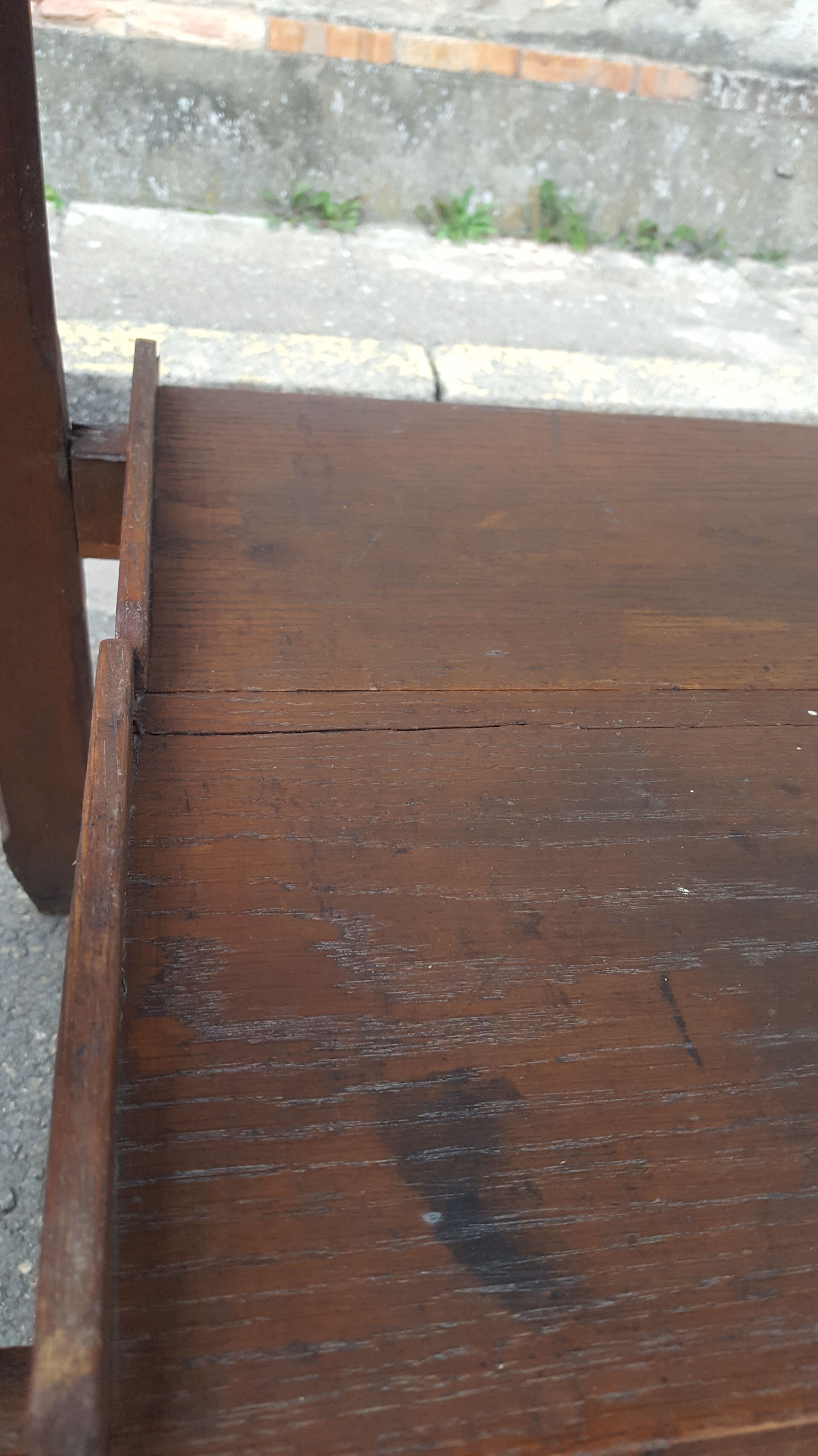 Drawing table wood and vintage metal