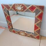 Large ceramic mirror signed Marion de Crecy, daughter of Mithé Espelt