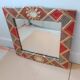 Large ceramic mirror signed Marion de Crecy, daughter of Mithé Espelt