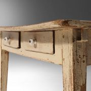 Painted Wooden Farm Table with Tapered Legs, France 1800s