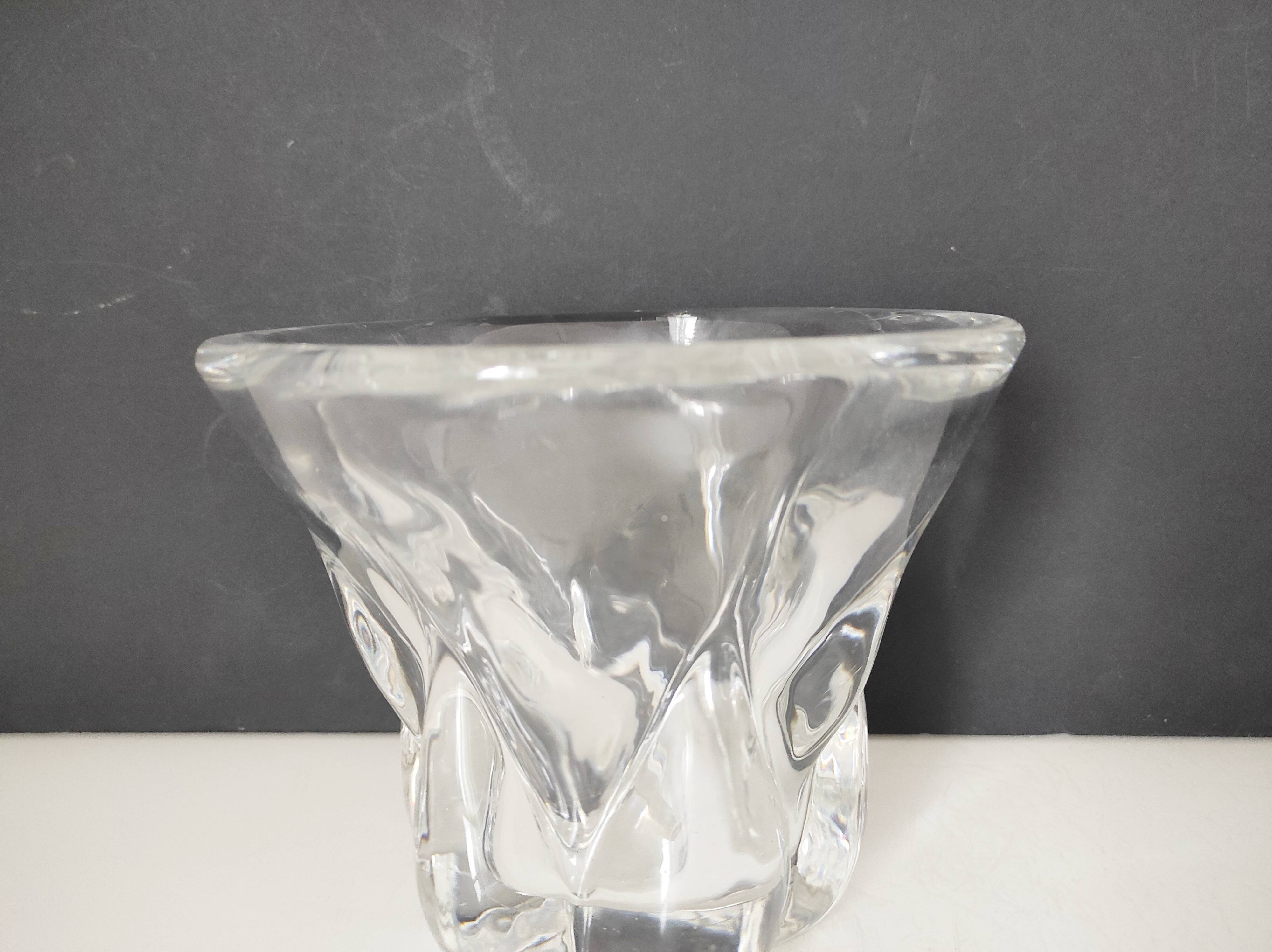 Val Saint Lambert crystal vase, signed