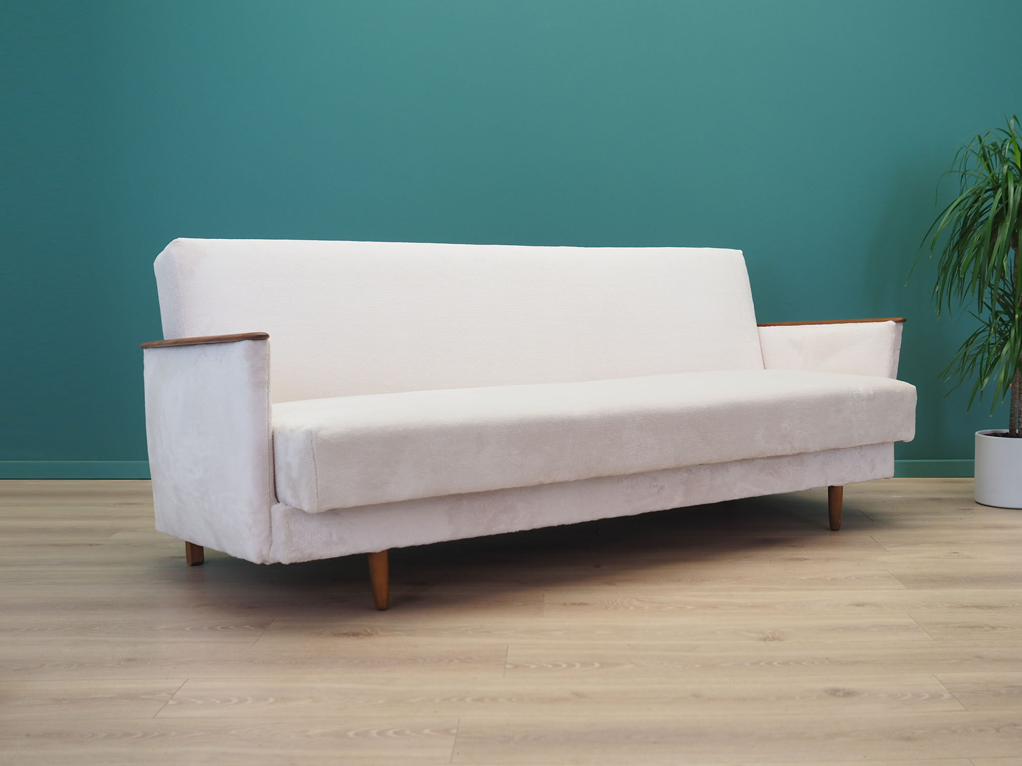 Ecru folding sofa, Danish design, 1960s, production: Denmark