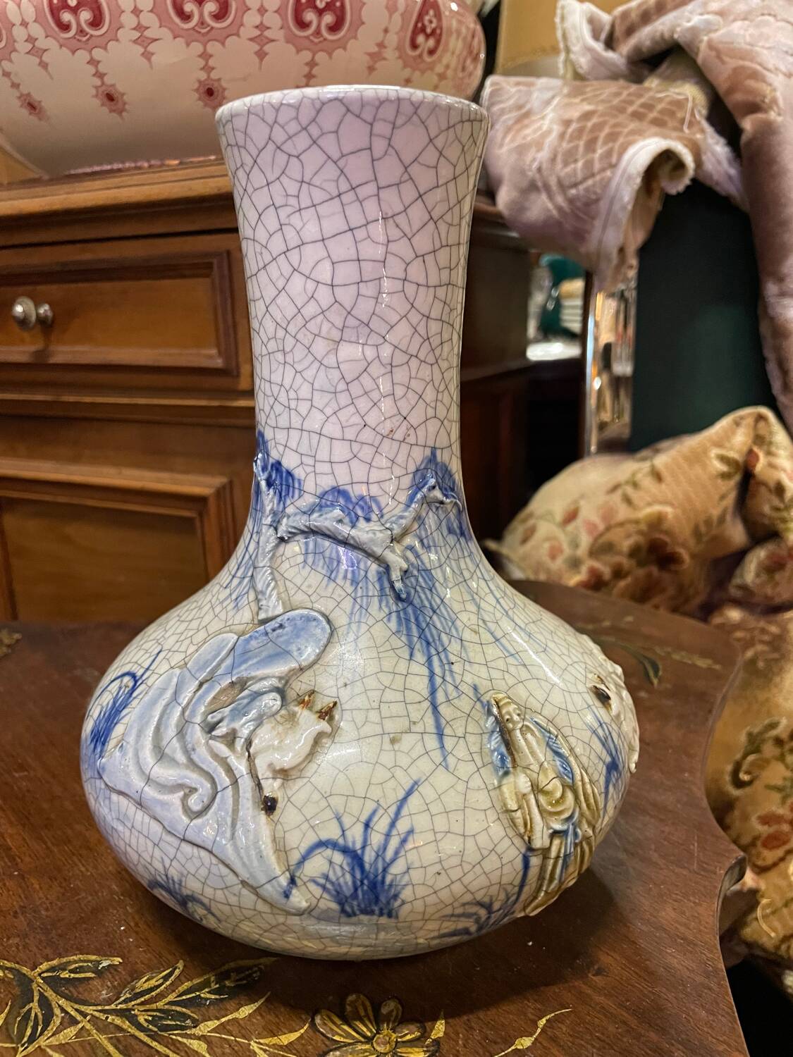Vase porcelaine craquelé XIX