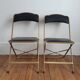 Lot de 2 chaises pliantes skai et métal