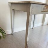 Old farmhouse table in weathered wood