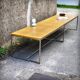 XXL coffee table in oak and chrome steel