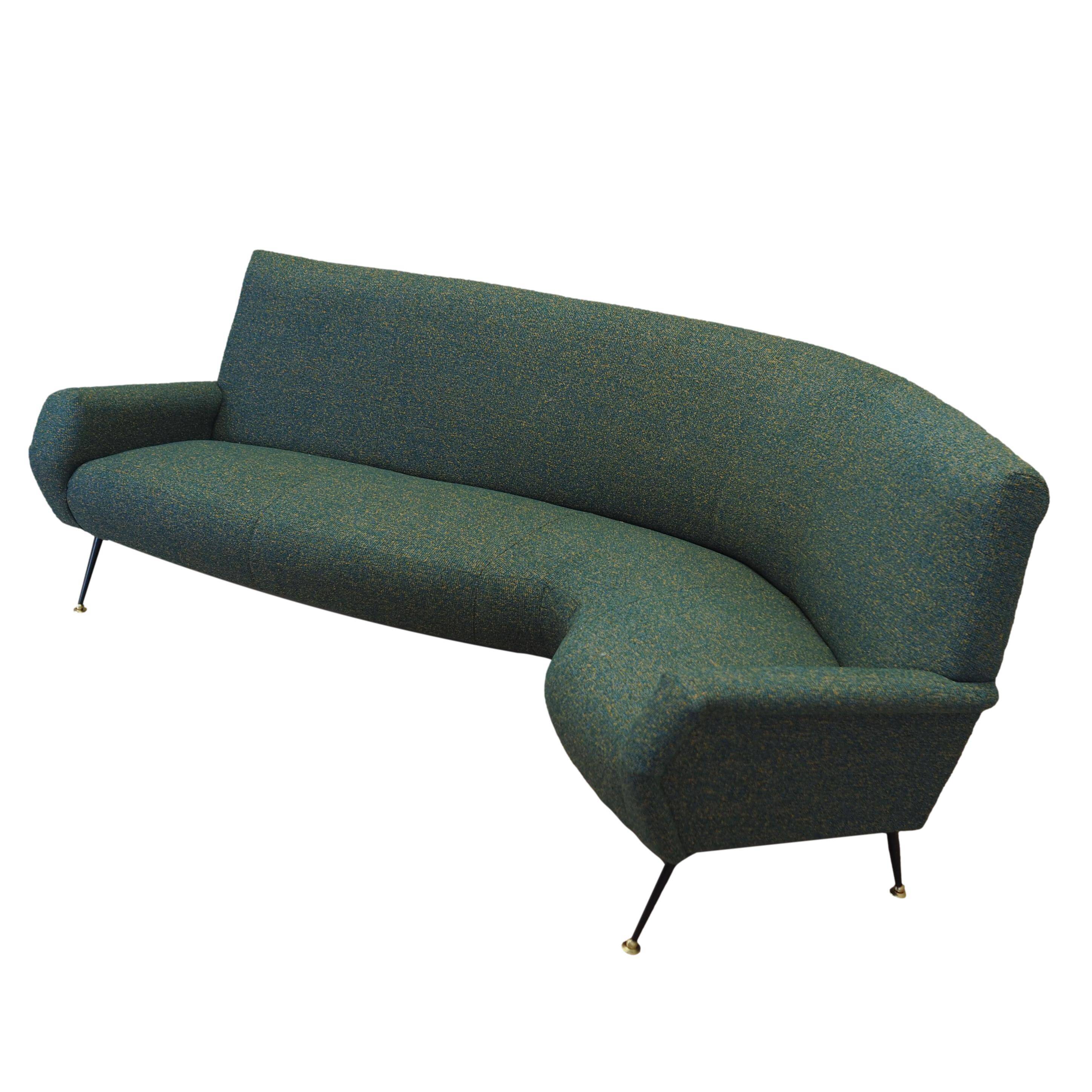 Canapé vert mélangé, design danois, années 1970, production : Danemark