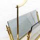 Glass and brass magazine rack, 1970