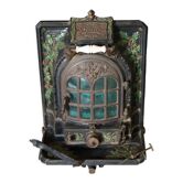 Cast iron stove Forges Fonderie Saint Nicolas brand Holiday Décor holly