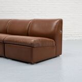 Cognac Leather Modular Sofa by Artifort