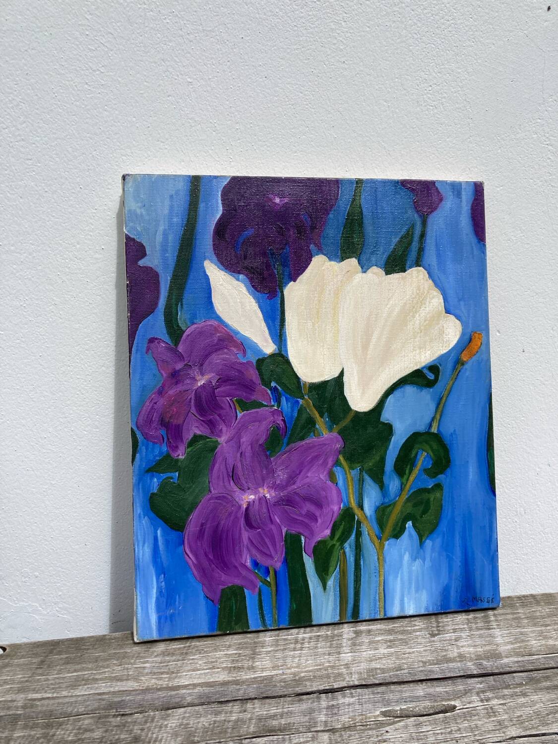Painting, oil on canvas flowers