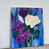 Painting, oil on canvas flowers