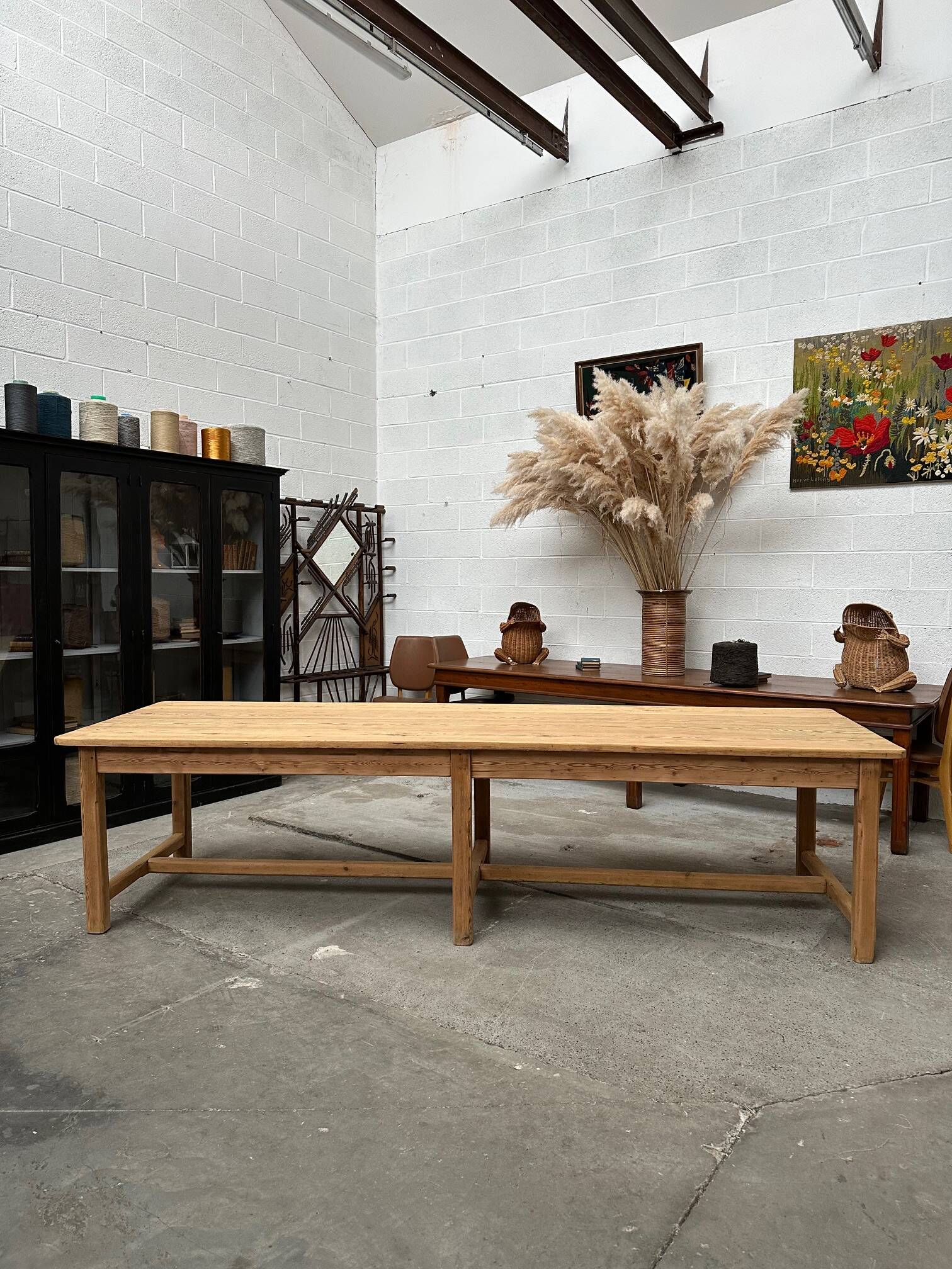 Large 20th century pine community table