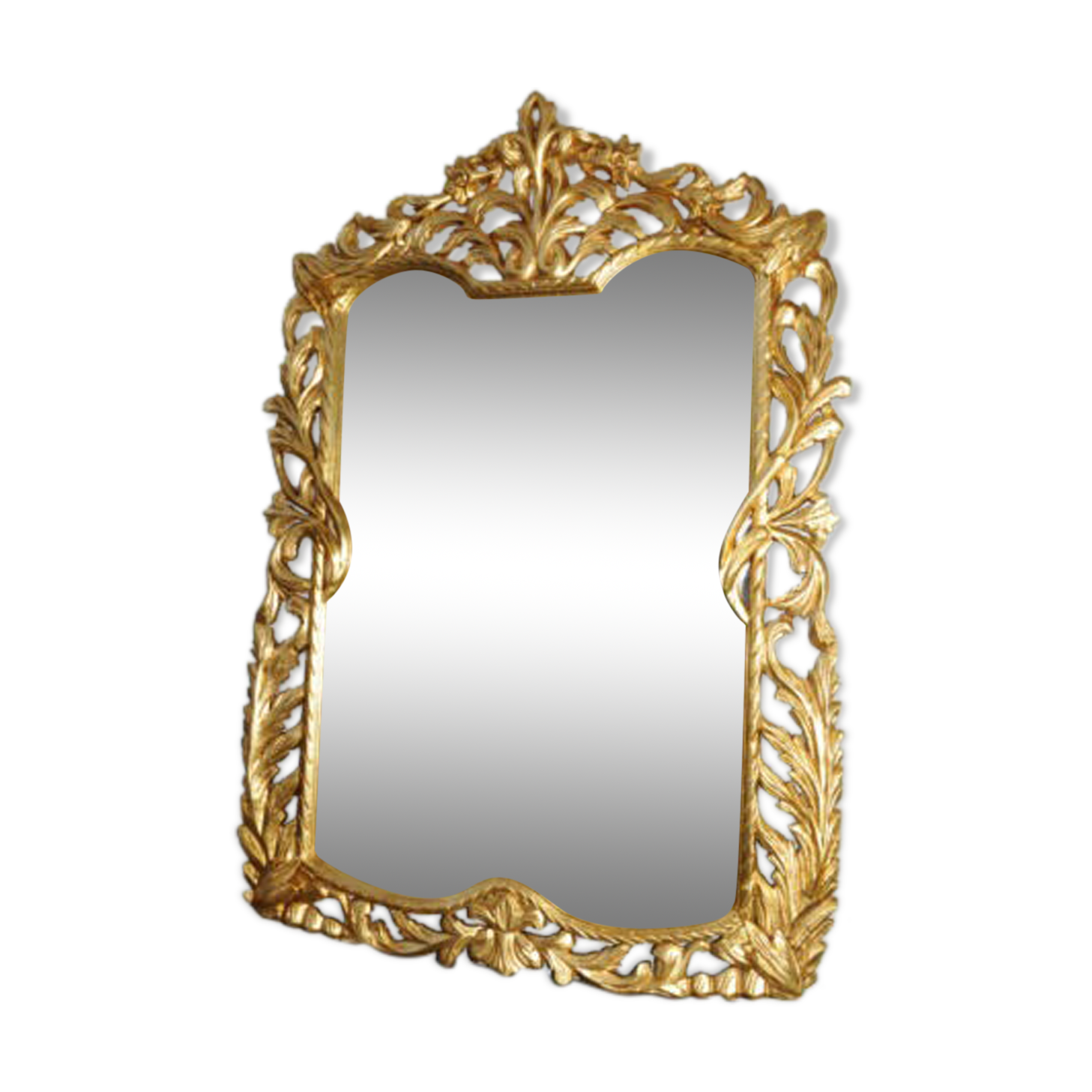 Mirror-wood-of-hetre-massive-carved-a-la-main, dore, 140x100 cm