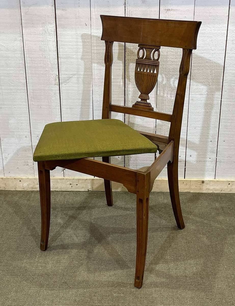 Set of 6 Directoire style cherry wood chairs, 1960s.