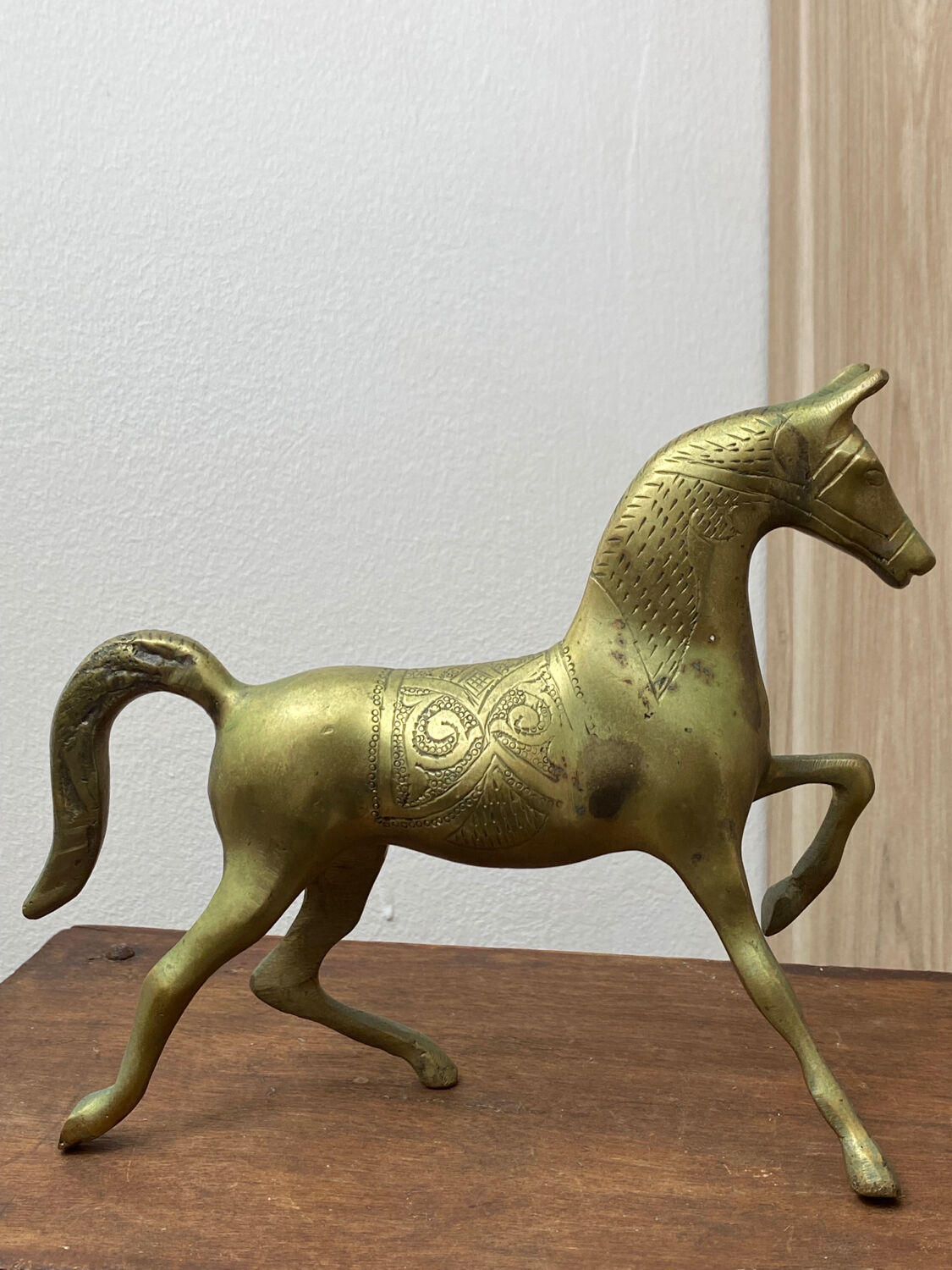 Vintage brass horse