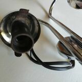 Double chrome and opaline 70 's slim design wall light