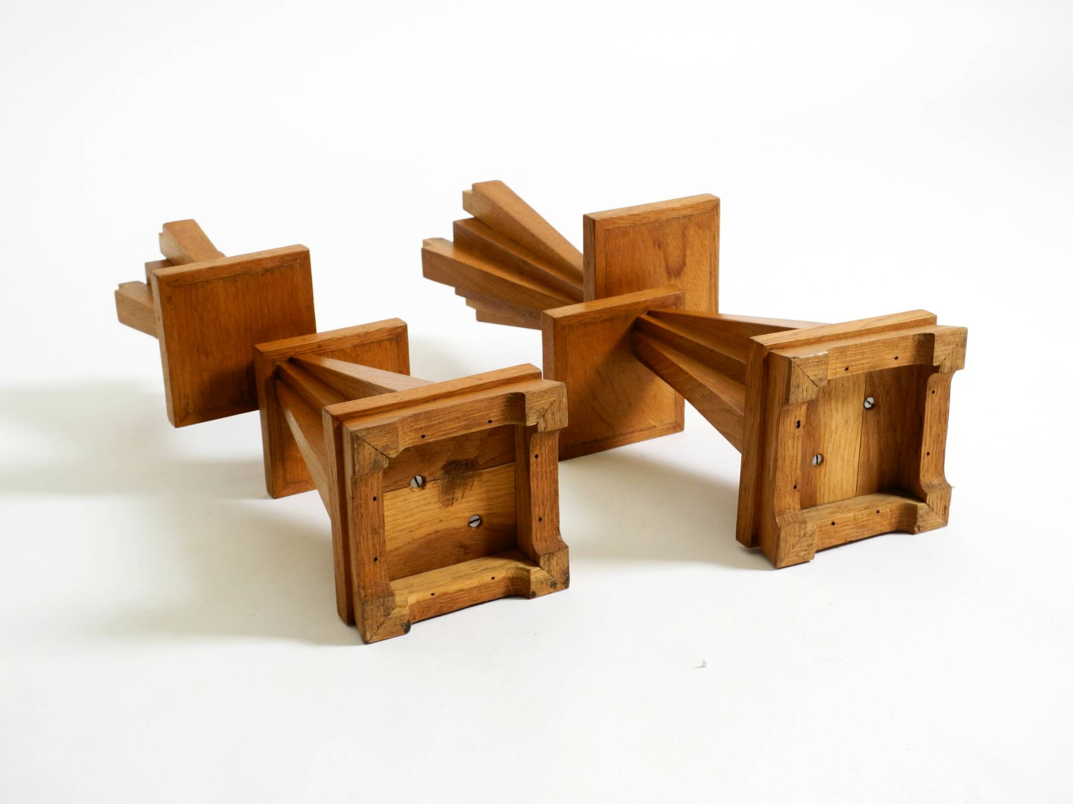 Two mid-century standing ashtrays consisting of red Alabaster cup