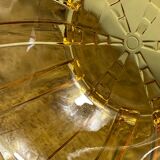 Art Deco style salad bowl in amber molded glass