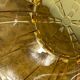 Art Deco style salad bowl in amber molded glass