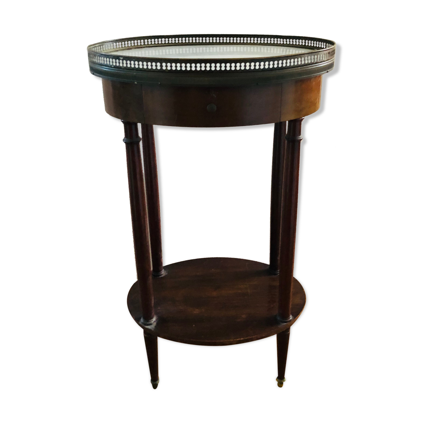 Pedestal table on marble