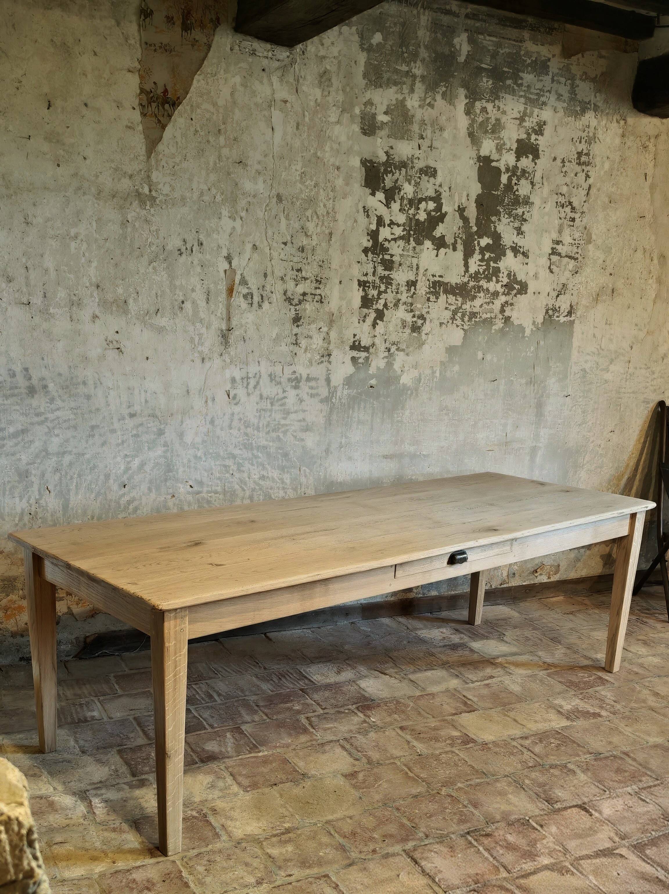 Table de ferme en chêne massif 239x89