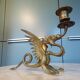 19th century bronze chimera candlestick