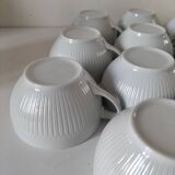 12 White Porcelain Cups