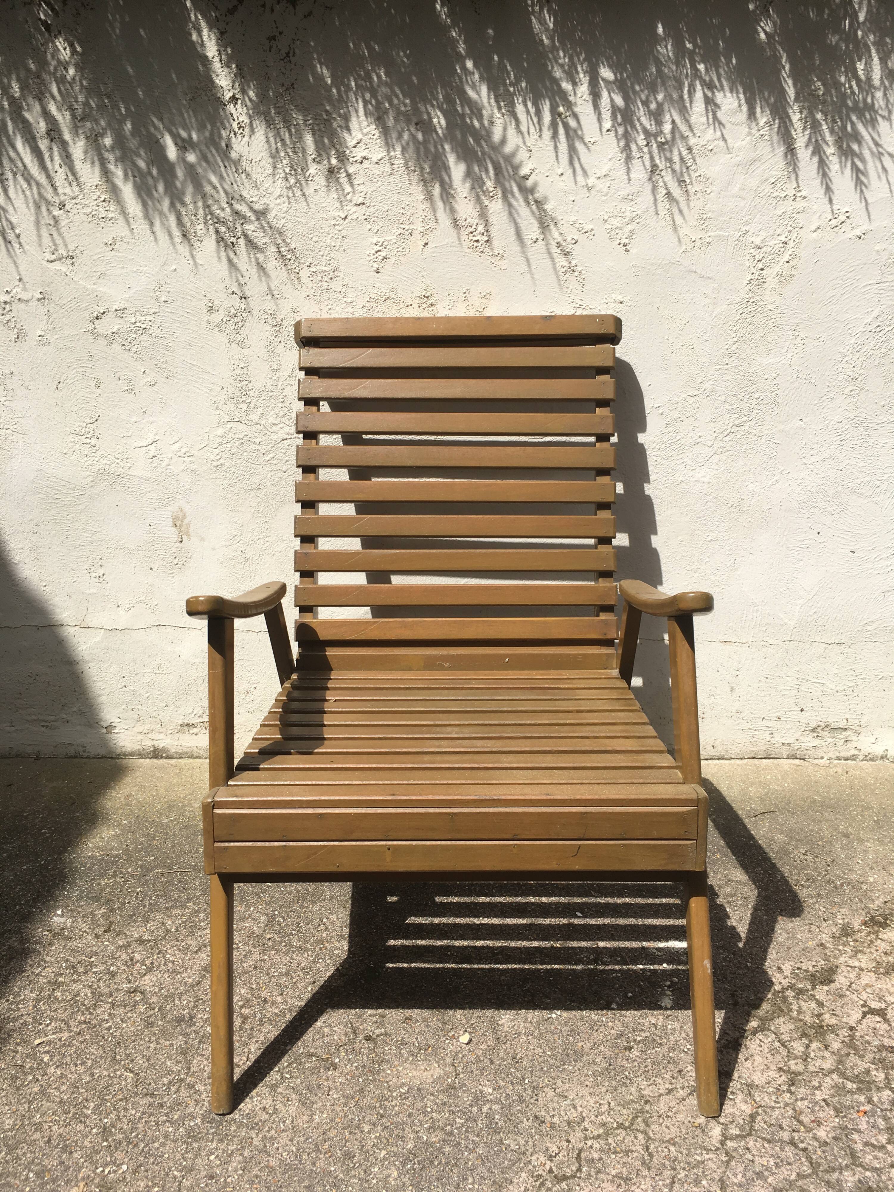 Painted and varnished wood armchair