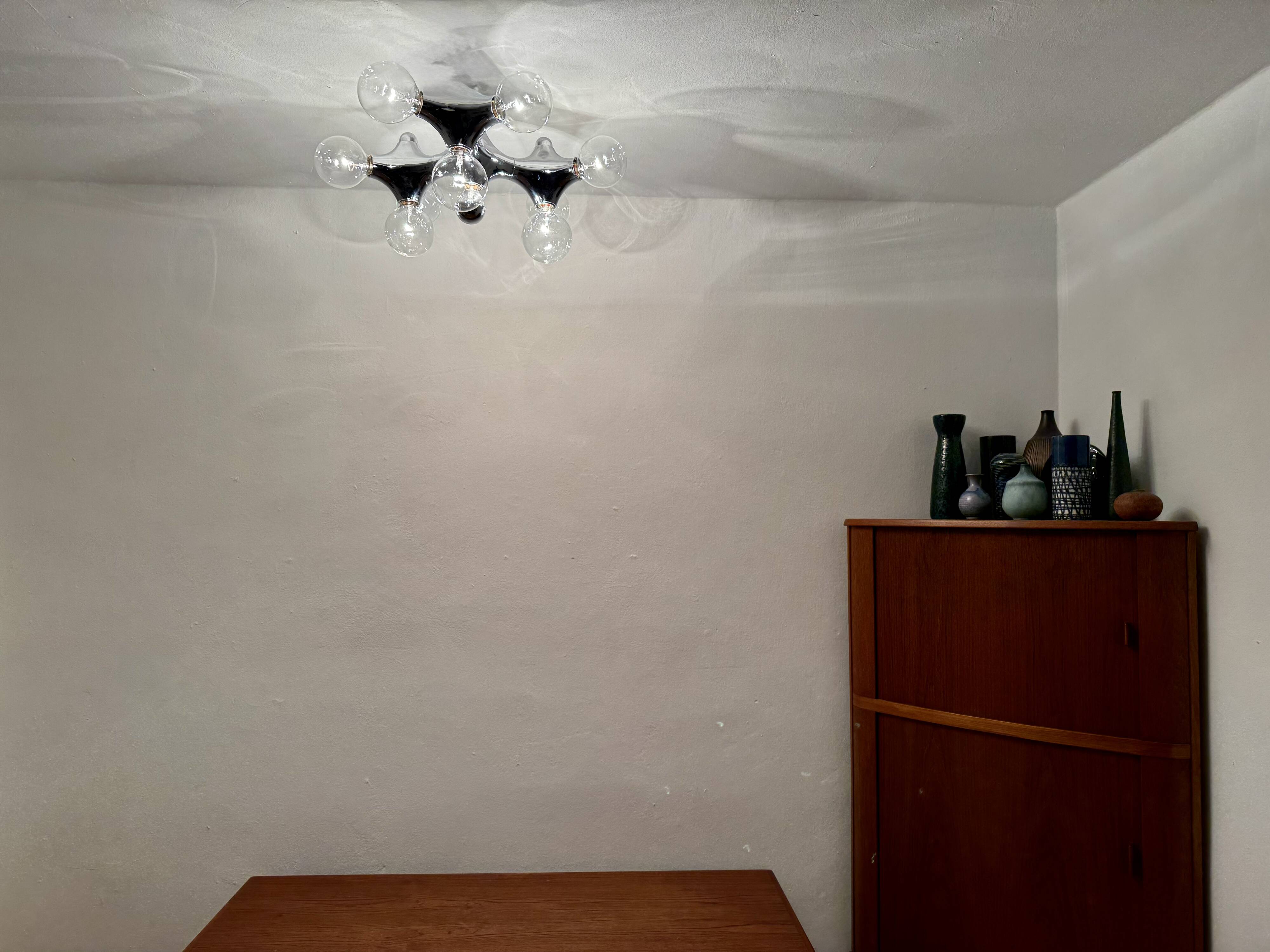 Lampe Flush Sputnik Gemini par Gebrüder Cosack