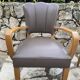Pair of vintage bridge armchairs in genuine leather