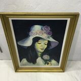 S.foulon - Oil on canvas framed, Woman in hat