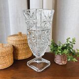 Vase en verre taillé, années 50