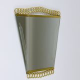 Josef Frank Attr. Mid-Century Brass Loop Wall Mirror, Austria, 1950s