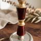 Vintage Bakelite & Brass Shell Table Lamp - Linen Shade - Years