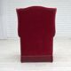 1970s, Danish highback armchair, red furniture velour, ash wood.