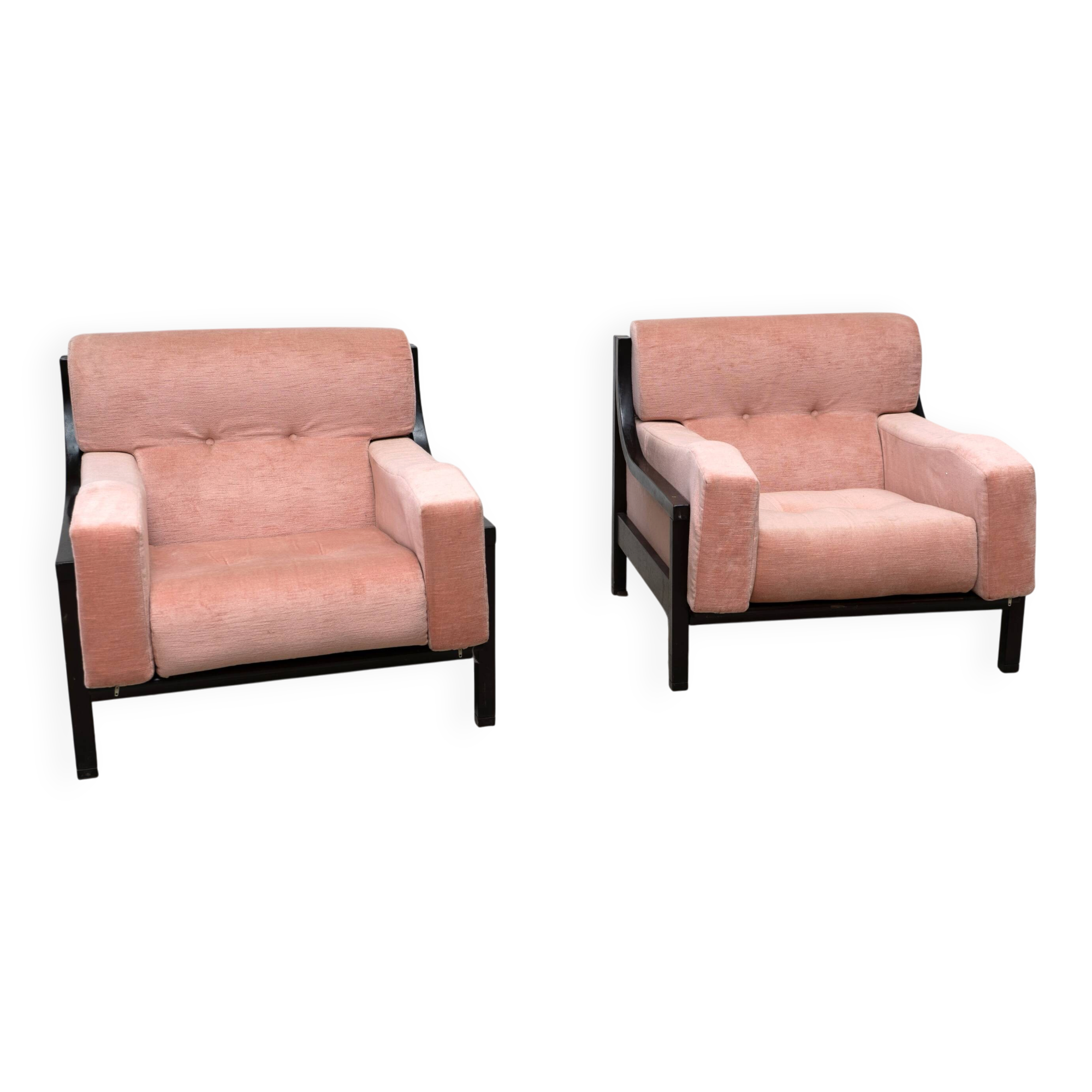 Ensemble de deux fauteuils lounge italiens