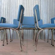 Set of 9 original Tubax chairs attributed to Willy Van Der Meeren, Belgium, 1950s