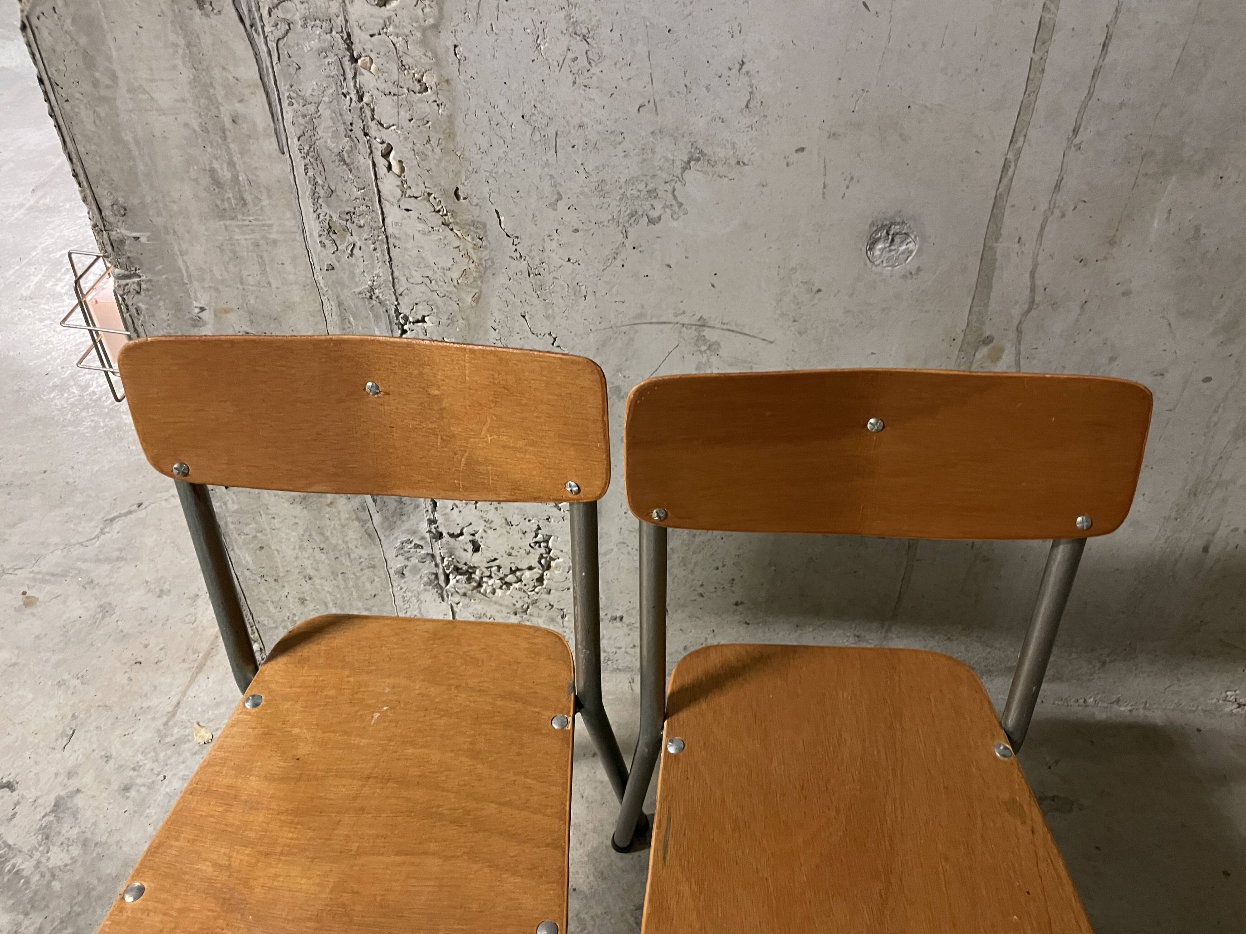 Pair of 80s school chairs