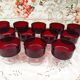 Lot de 12 coupes à champagne vintage Luminarc France modèle Suède Rubis