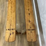 Pair of solid oak benches