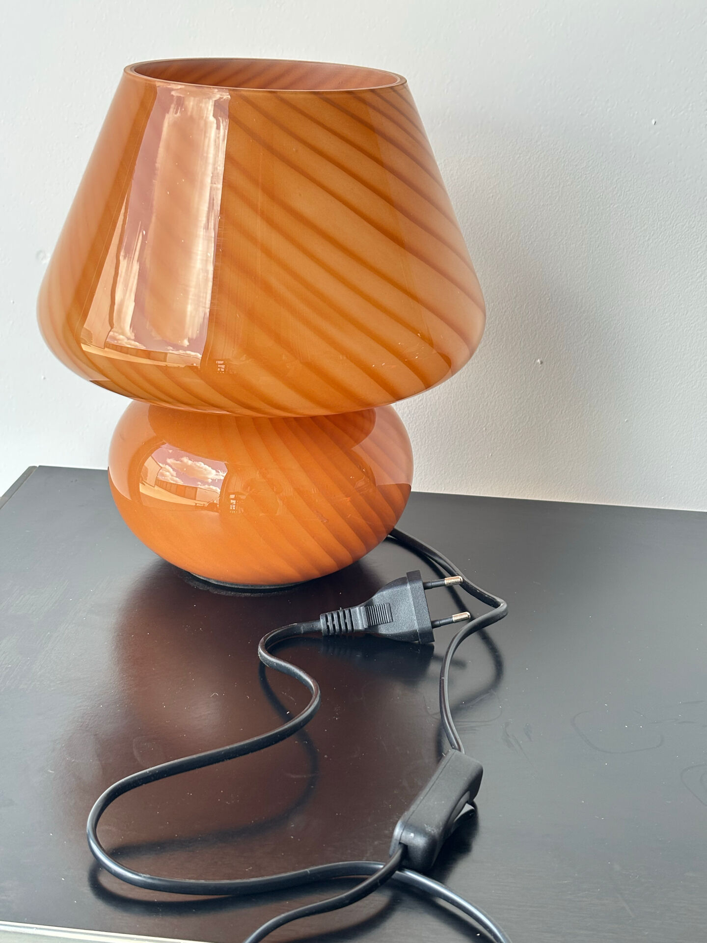 Blown glass lamp, Murano style, 1980s