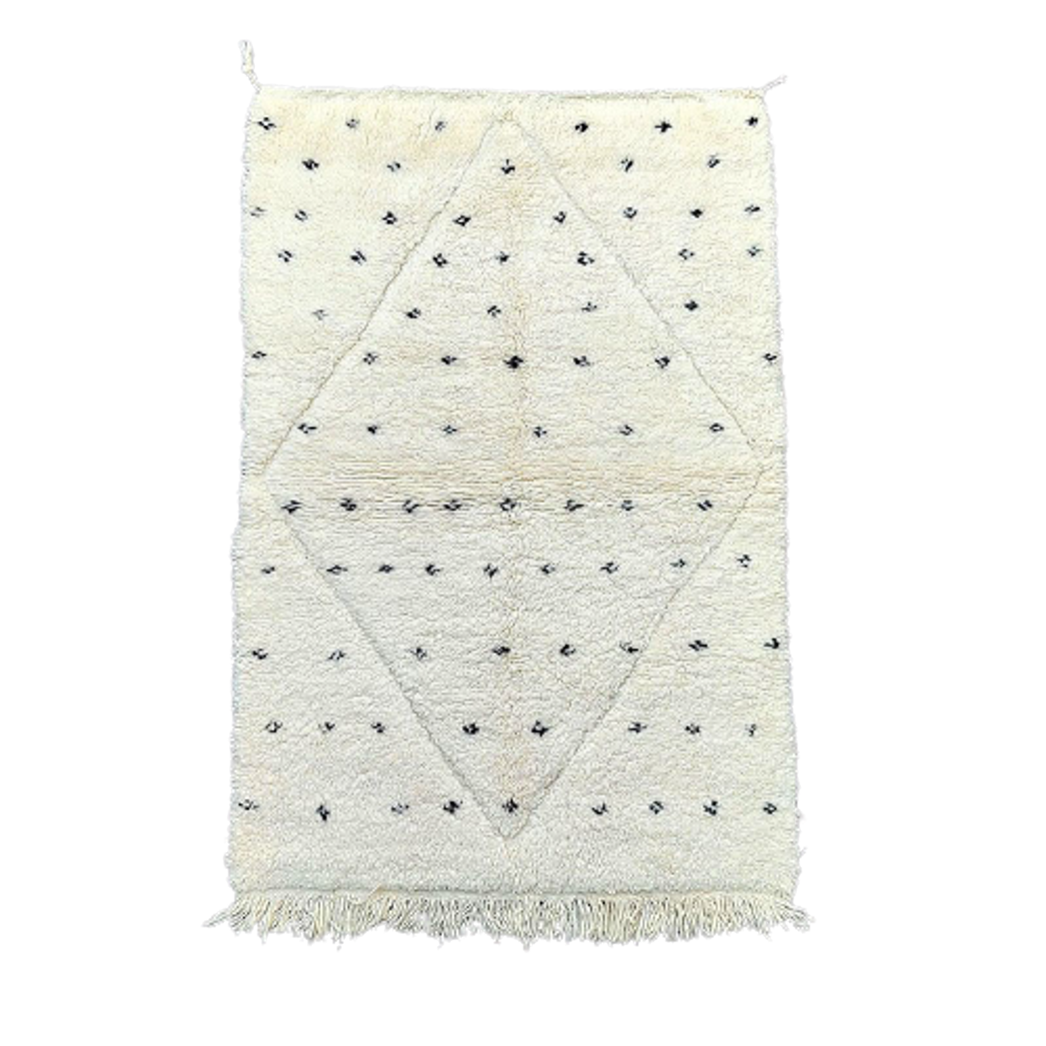 Tapis berbère pois noirs et losange blanc