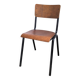 Chaise vintage bois noir métal Chaise d'école Mid Century Chaise de salle à